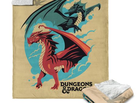 Hasbro Dungeons & Dragons Red Dragon Silk Touch Sherpa Throw Blanket 50X60 Inches on Sale